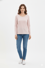 WOMENS NECK PRINT FULL SLEEVE T SHIRT - Smgarment's