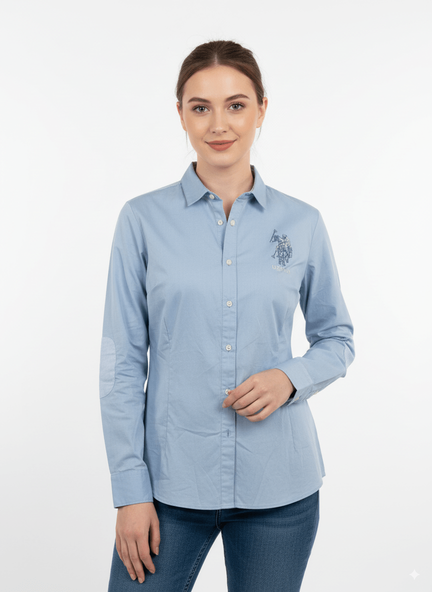 WOMENS PLAIN SHIRT WITH LOGO - Smgarment's