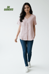 WOMENS PLAIN SHORT SLEEVE SHIRT - Smgarment's