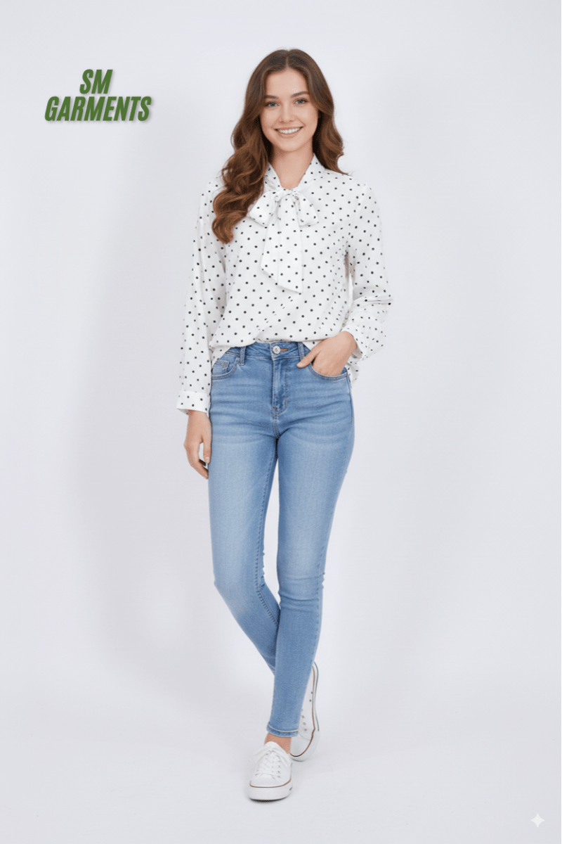 Womens Polka Dot Printed Top - Smgarment's