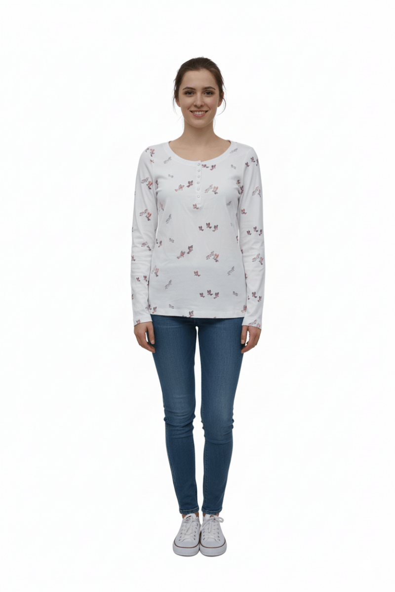 WOMENS PRINTED FULL SLEEVE T SHIRT - Smgarment's