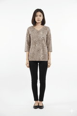 WOMENS PRINTED FULL SLEEVE V NECK T SHIRT - Smgarment's