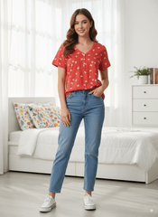 WOMENS PRINTED T - SHIRT - Smgarment's