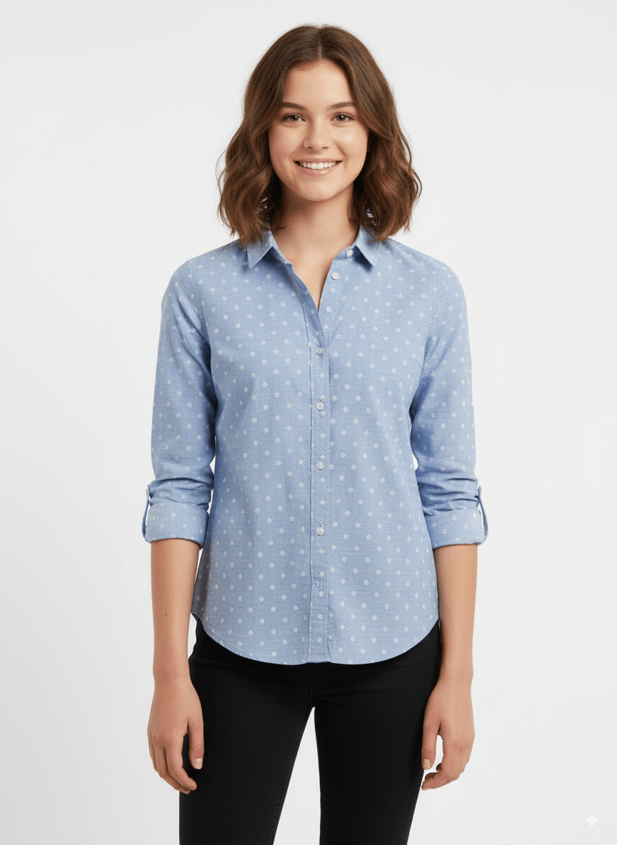 WOMENS SMALL FLOWERS PRNTED SHIRT - Smgarment's