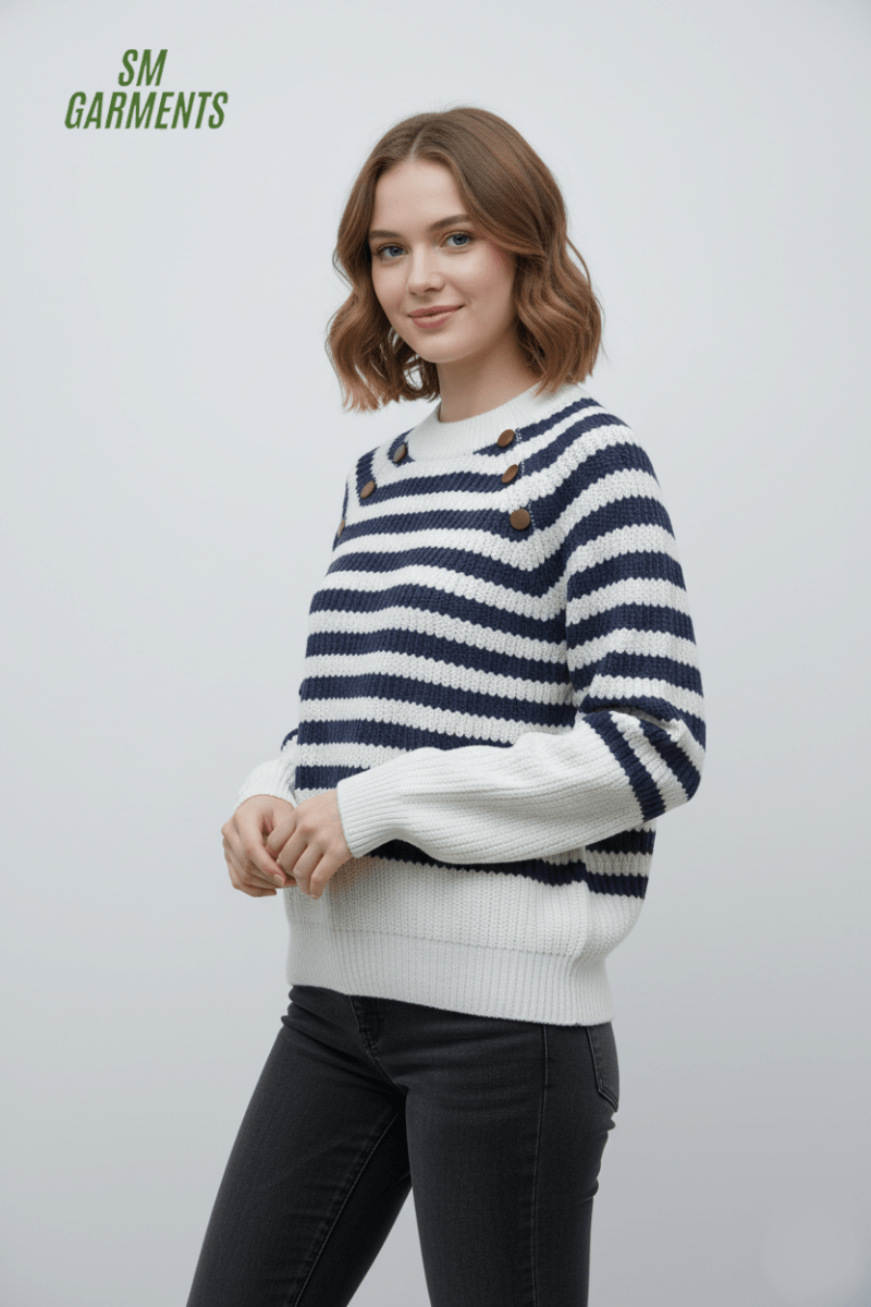 WOMENS STRIPED SWEATER - Smgarment's