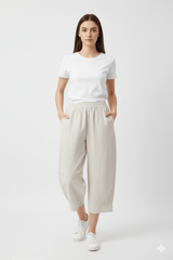 W.W.J STUDIO WOMENS LINEN CULOTTE TROUSER - Smgarment's