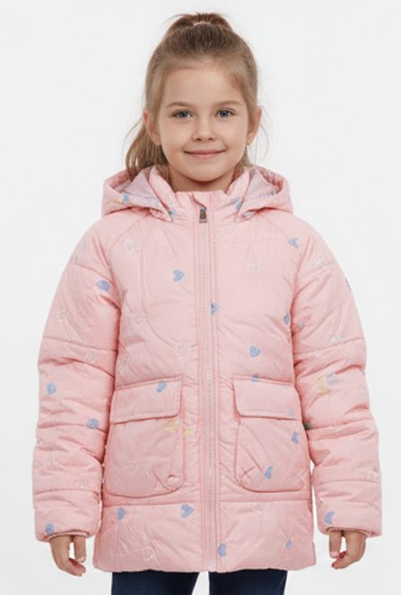 XGZZX GIRLS HEART PRINTED DOUBLE POCKET JACKET - Smgarment's