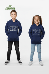 Y.E.K KIDS NAVY BLUE EMBRIODED HOODIE - Smgarment's