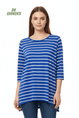YESSICA WOMENS STRIPED LONG SLEEVED T SHIRT - Smgarment's