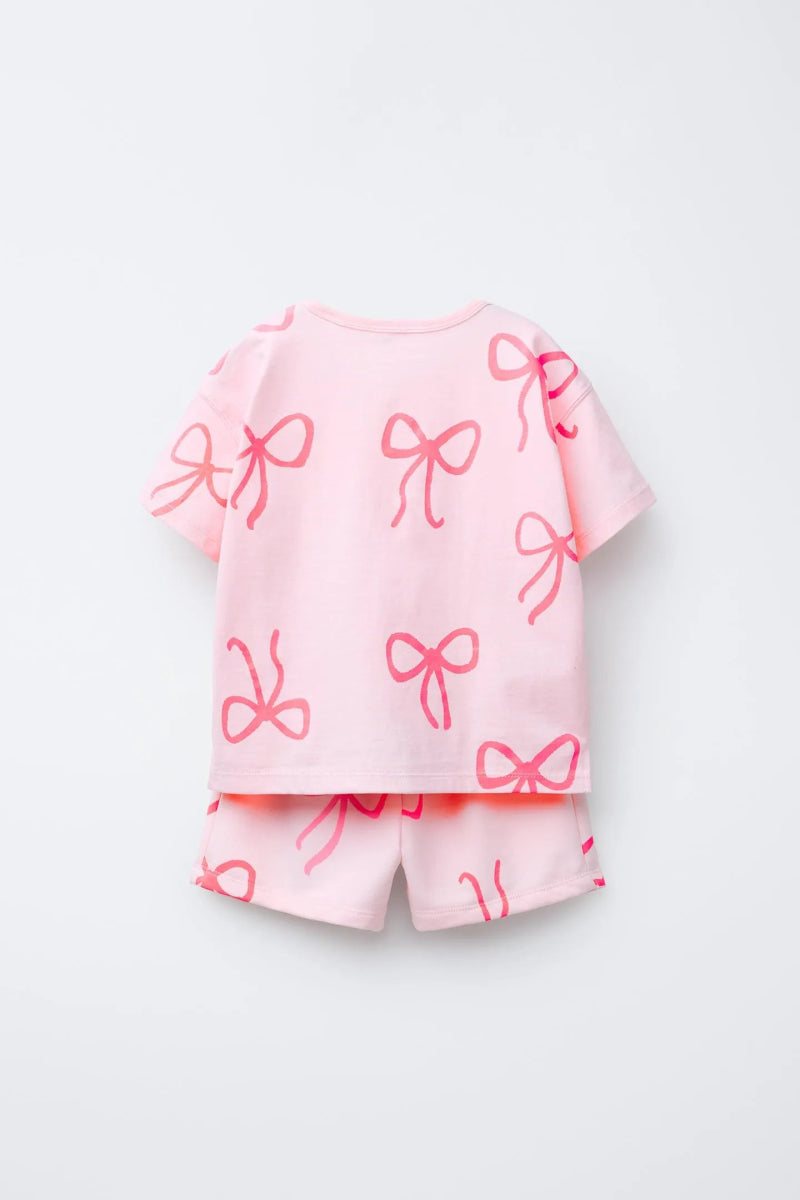 ZARA Printed T Shirt and Short Set - Smgarment's