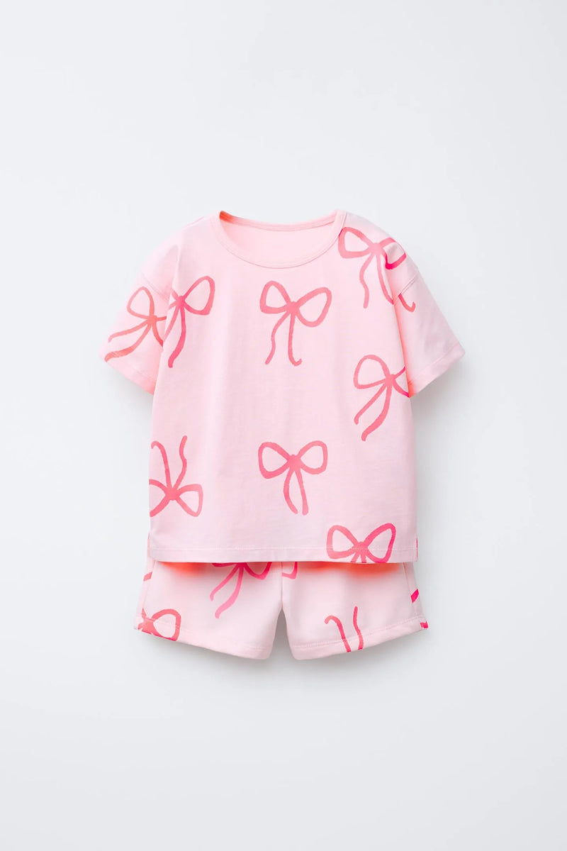 ZARA Printed T Shirt and Short Set - Smgarment's