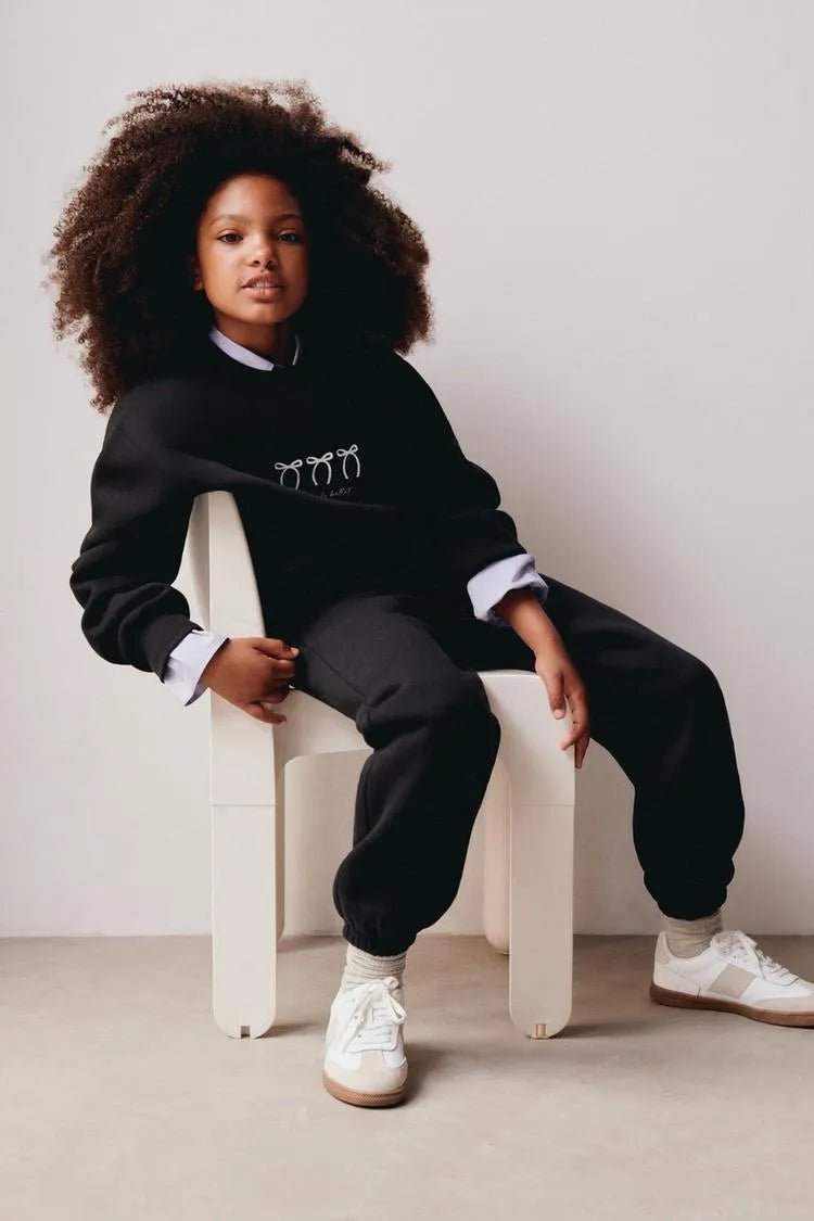 ZARA Sweatshirt with Text And Bows - Smgarment's