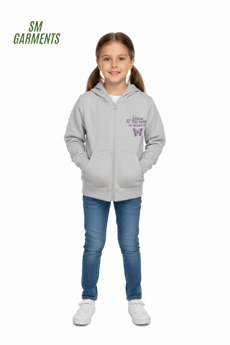 ZARA TEXT DETAIL ZIPPED HOODIE - Smgarment's