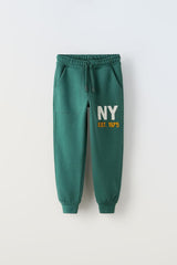 ZARA KIDS NY SWEATSHIRT AND PLUSH TROUSER SET