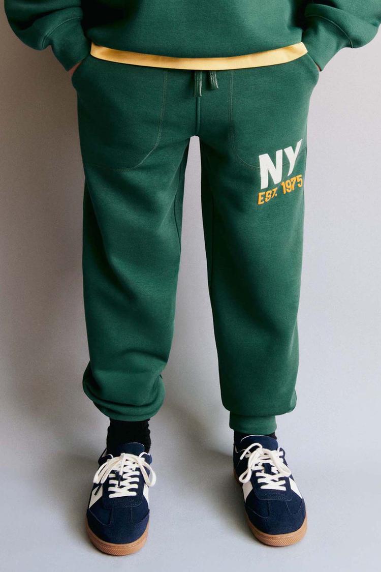 ZARA KIDS NY SWEATSHIRT AND PLUSH TROUSER SET