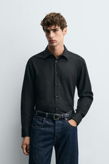MEN TEXTURED SLIM FIT SHIRT