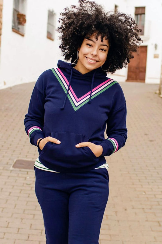 SUGARHILL WOMENS RETRO 70S SPORTS HOODIE