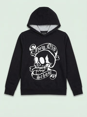 Boys BRANDED Pullover Hoodie with "New Old School" Graphic Print