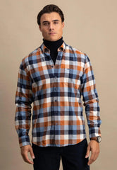 FYNCH-HATTON CHECKED COTTON FLANNEL SHIRT