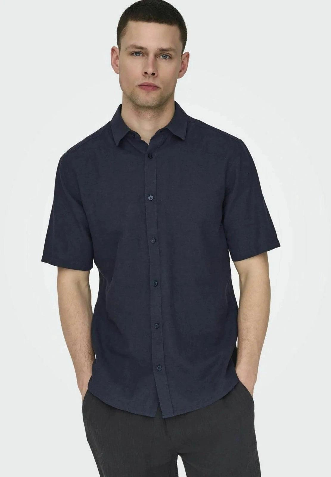 ONLY & SONS CAIDEN SHIRT NIGHT SKY SHORT SLEEVES