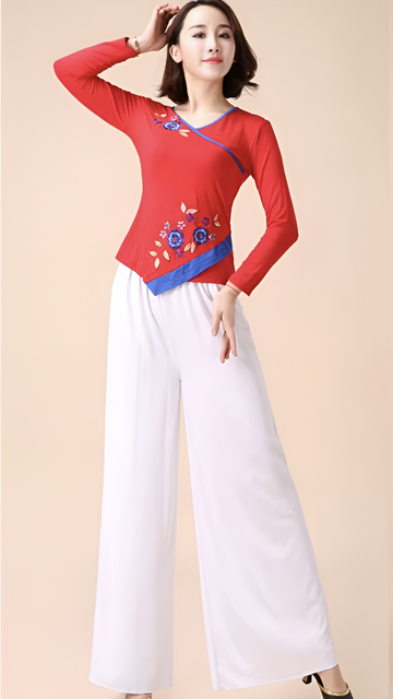YUXUAN Women loose and elegant wide-leg Dance pants