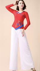 YUXUAN Women loose and elegant wide-leg Dance pants