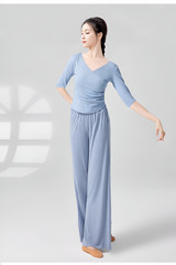 YUXUAN Women loose and elegant wide-leg Dance pants