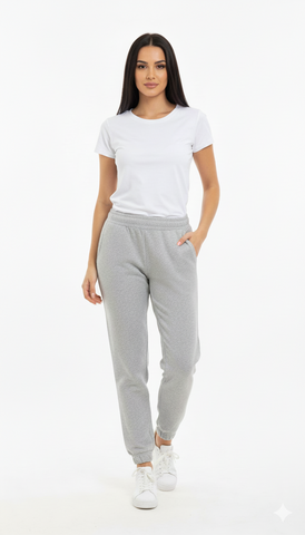 INEXTENSO WOMENS HEATHER GREY PLUSH TROUSER