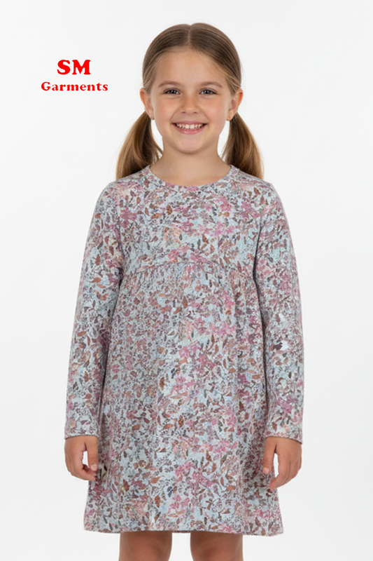 Fagottino by OVS Girls Pink Floral Long Sleeve Dress