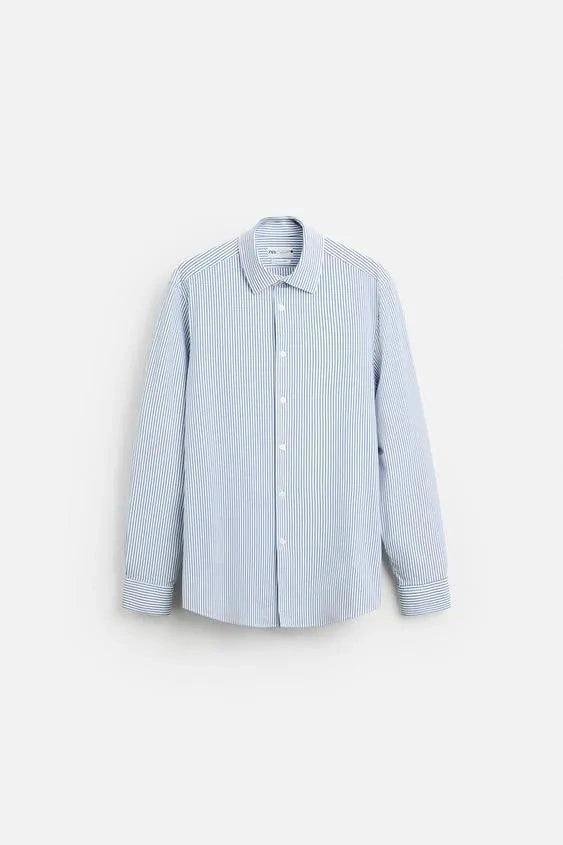 ZARA STRIPED STRETCHY SHIRT