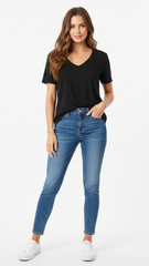ZR Womens Basic V Neck Tee