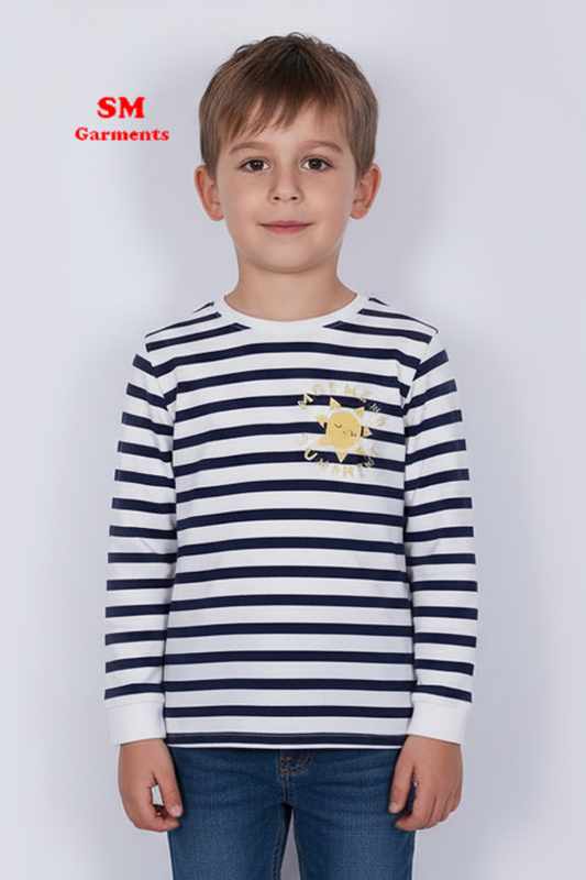 M&S BABA STRIPED ROUND NECK TEE