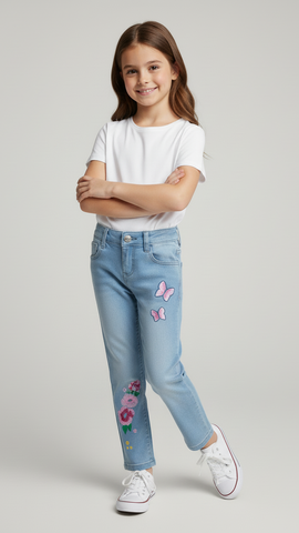 PRENATAL GIRLS EMBROIDED JEANS