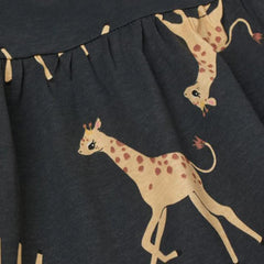 Giraffe Print Blackish Grey Frock