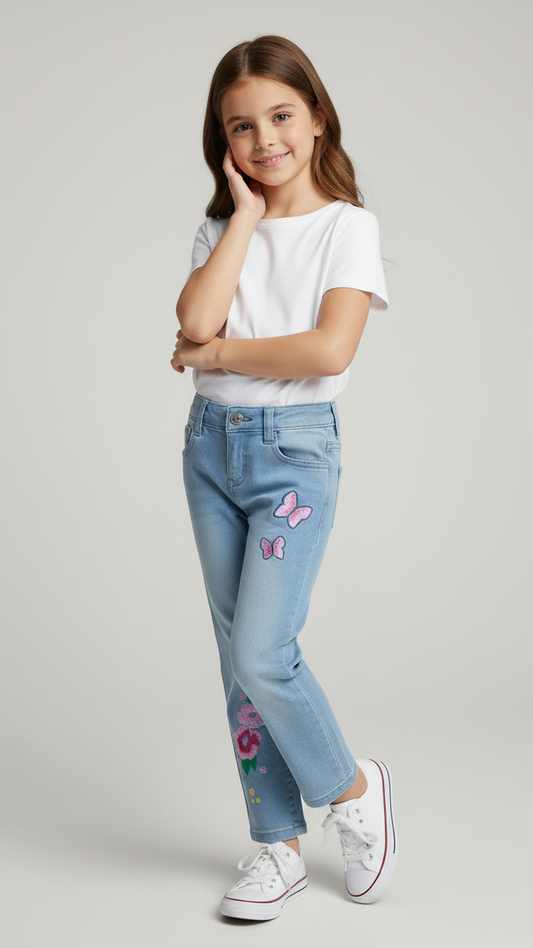 PRENATAL GIRLS EMBROIDED JEANS