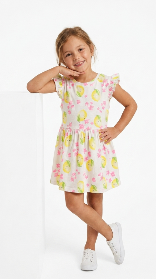LC WAIKIKI Girls Textured Floral Printed Dress
