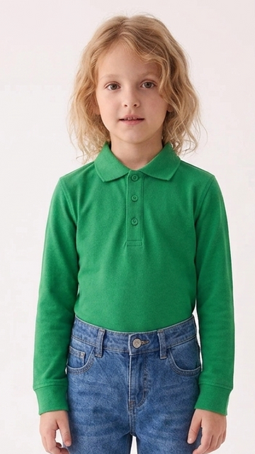 YOUTH A+ GIRLS BRIGHT GREEN POLO