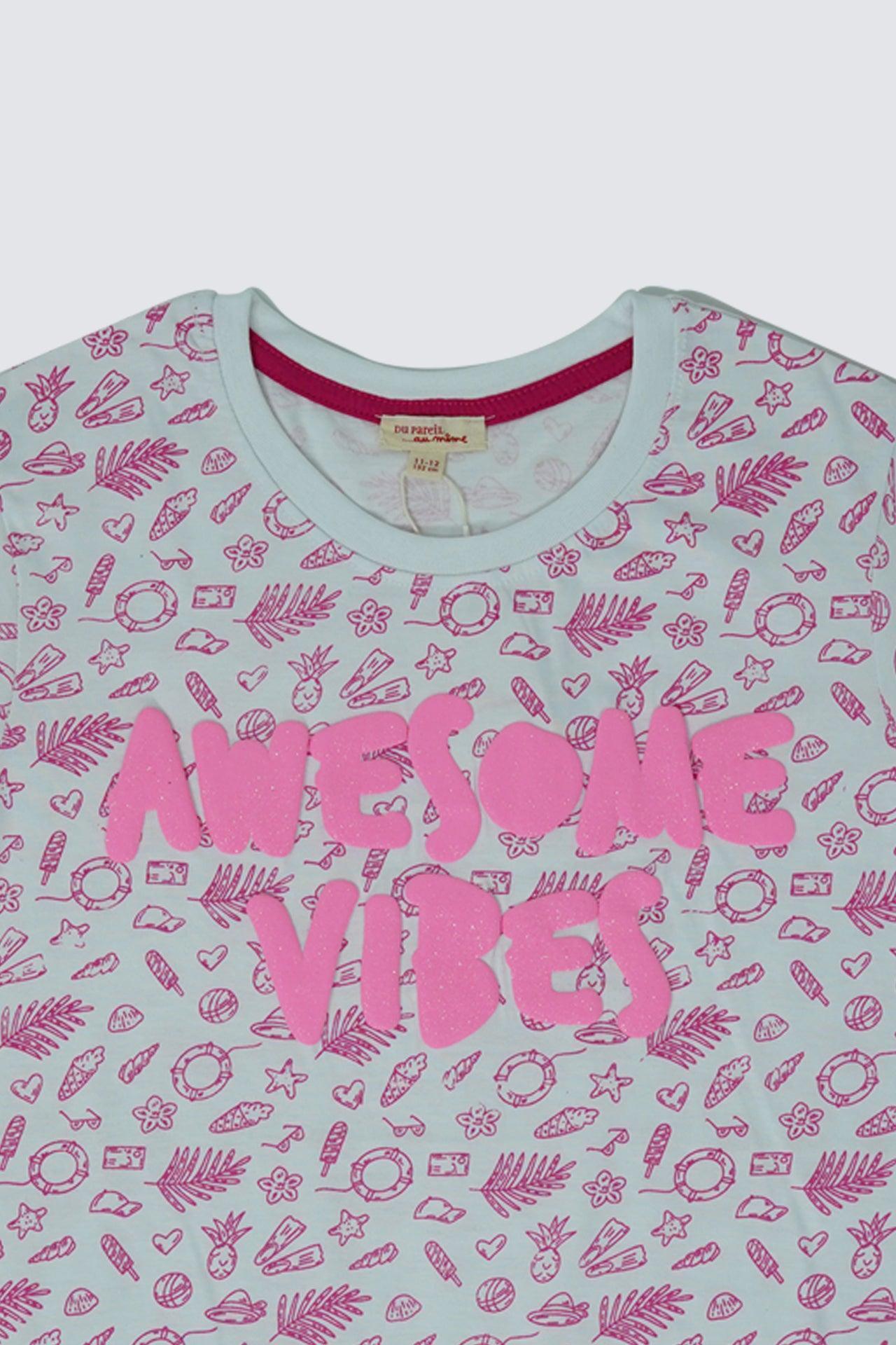 DU PAREIL AWESOME VIBE PRINT T-SHIRT