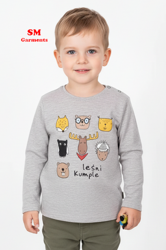 5.10.15. Boys' knitted full sleeved t shirt - forest buddies