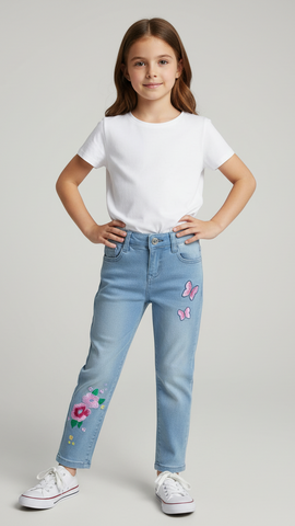 PRENATAL GIRLS EMBROIDED JEANS