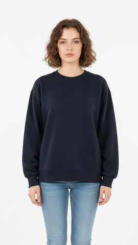 WOMENS BASIC NAVY BLUE SWEATSHIRT