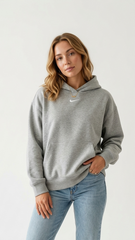 NK WOMENS LOGO EMBROIDED OVERSIZED FIT HOODIE