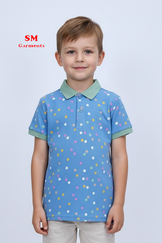 TOP TOP Boys Printed Polo T Shirt
