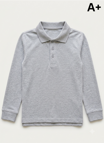 YOUTH A+ GIRLS GREY MARL POLO