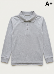 YOUTH A+ GIRLS GREY MARL POLO
