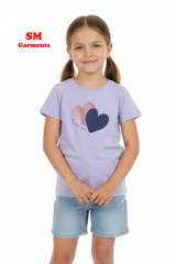 COOL CLUB GIRLS HEART PRINTED TEE