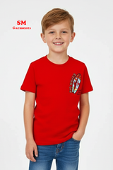 Boys’ Red “Big Waves” Surf Graphic T-Shirt – Hawaii Summer Vibes