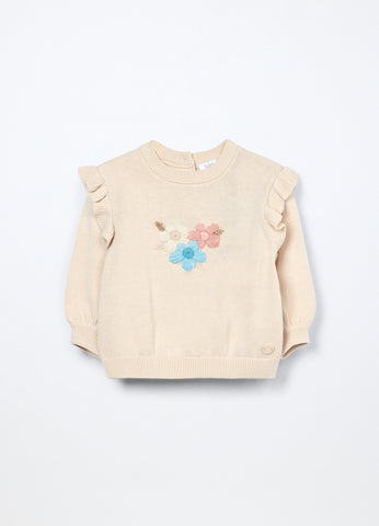 BLUKIDS BEBE GIRLS FLOWER EMBROIDED SWEATSHIRT