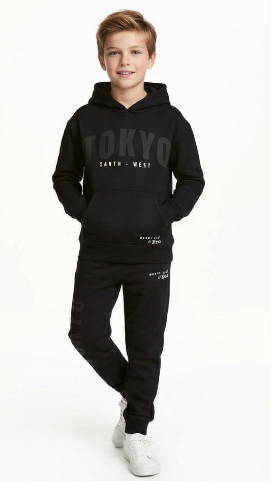 F&F Boys Printed Hoodie and Jogger Suit