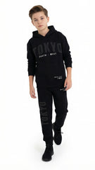 F&F Boys Printed Hoodie and Jogger Suit